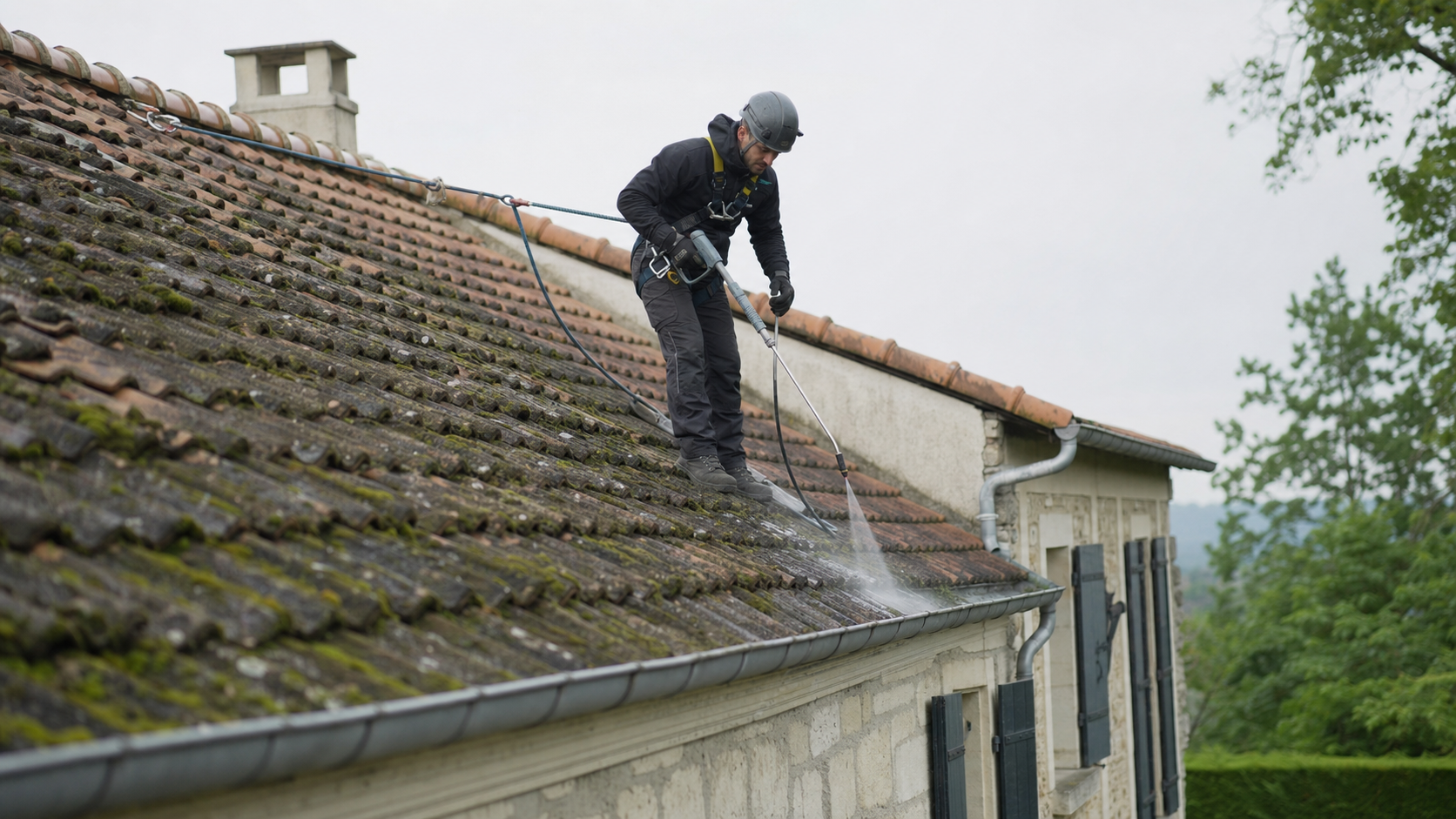 Démoussage de toiture : nettoyer sans accélérer l’usure