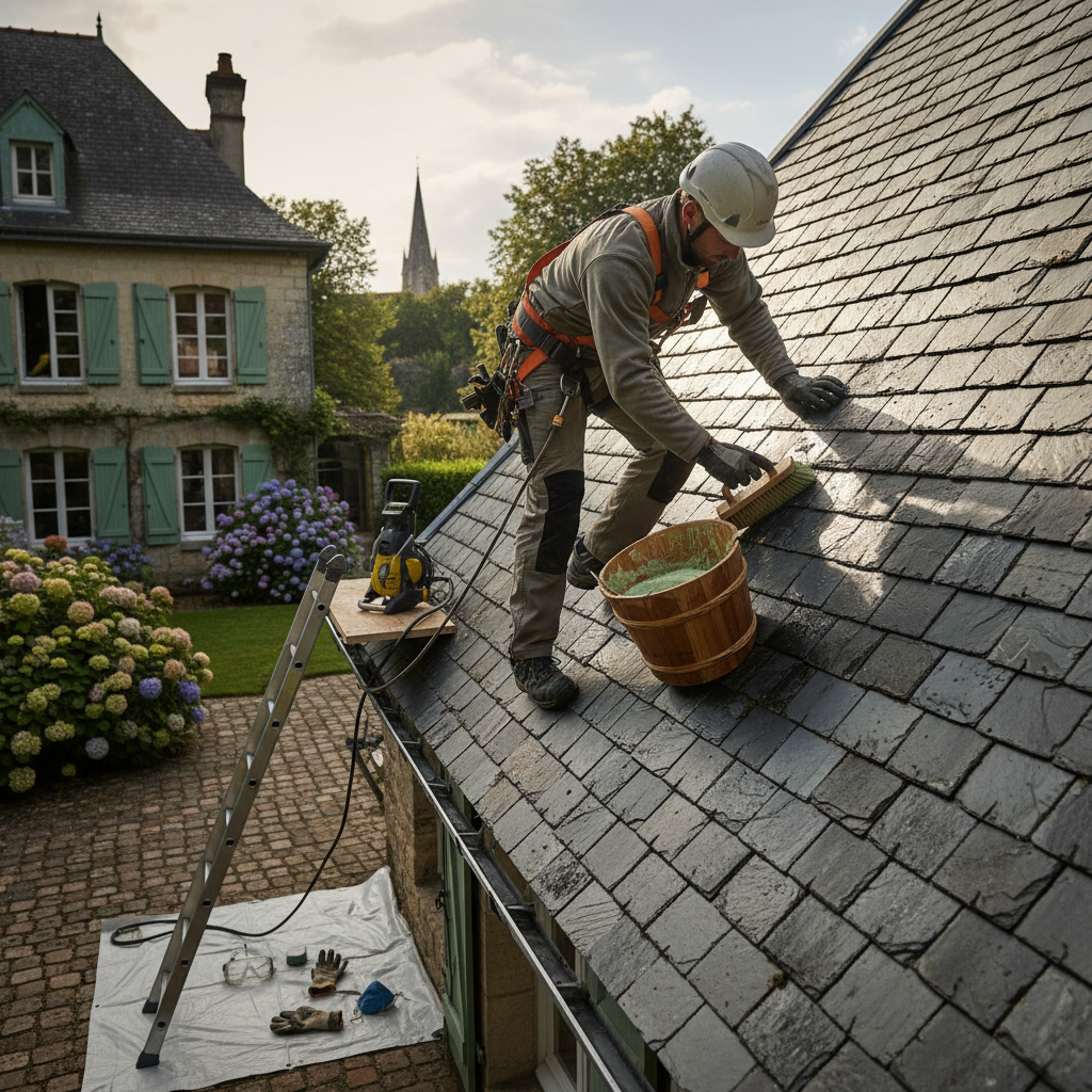 Nettoyage toiture ardoise : méthodes, conseils et précautions essentielles